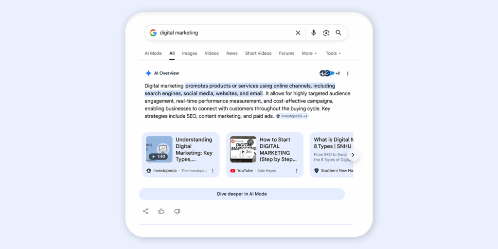 AI overview example GEO Singapore